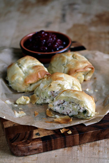 Turkey strudel with wild mushrooms and chestnuts